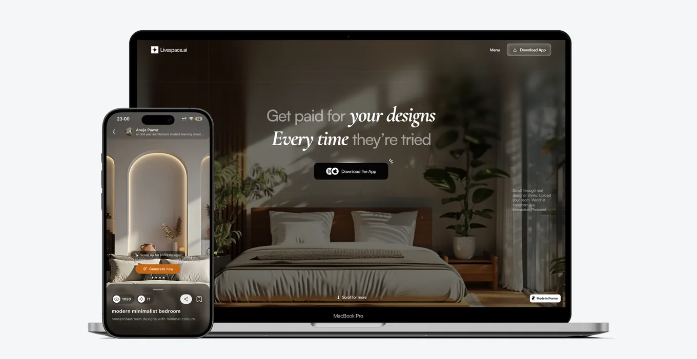Livespace.ai: The AI platform where interior designers productize their style and homeowners visualize it in their space