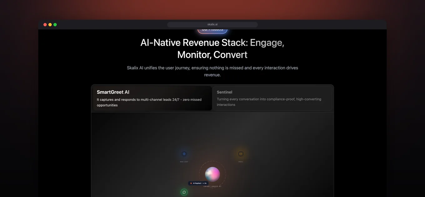 Skalix AI-native revenue stack built to engage, monitor and convert every lead